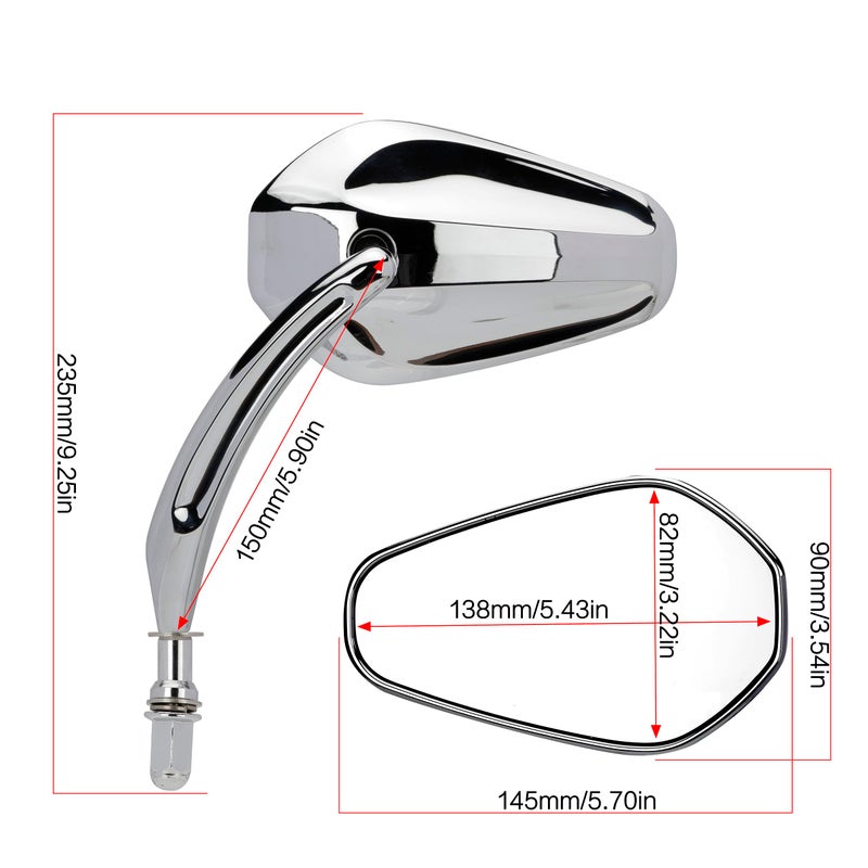 VG MOTO Motorcycle Rearview Mirror Side Mirrors 360 Degree Chrome Replacement for Harley Softail Dyna Sportster XL 883 1200 Electra Glide Street Bike Scooter Chopper Cruiser - Image 5